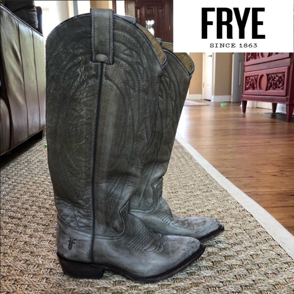 Frye Western Tall Boots Tan 6 1/2
